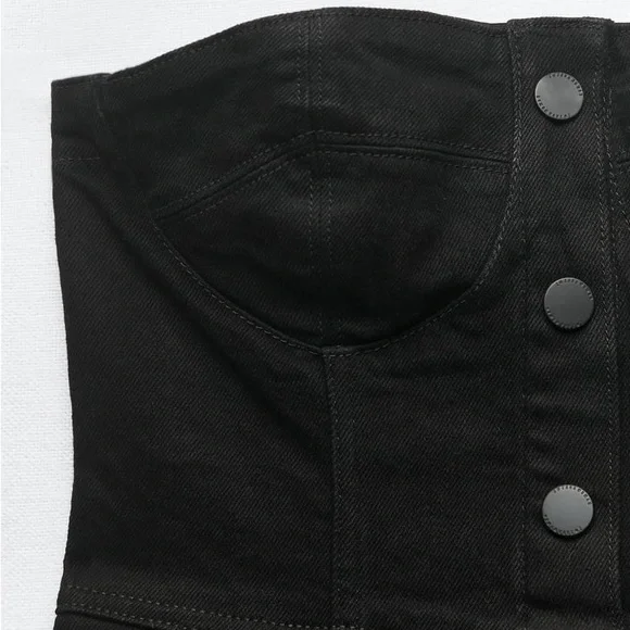 Zara Black ZW Denim Bustier Dress - Picture 16 of 16